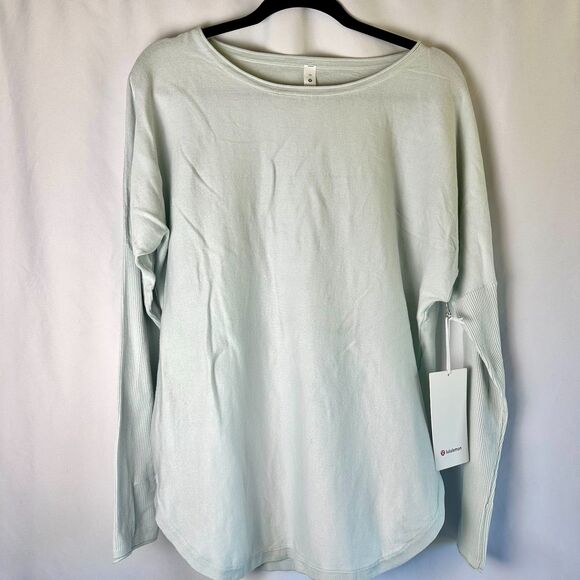 Lululemon Take It All In Sweater - Size 10 - Light Mint Knit - NWT - Picture 1 of 6